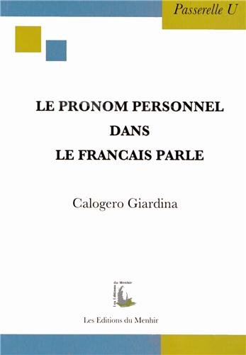 Le  pronom personnel dans le français parlé