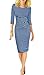 REPHYLLIS Women 3/4 Sleeve Striped Wear to Work Business Cocktail Party Summer Pencil Dress Blue M