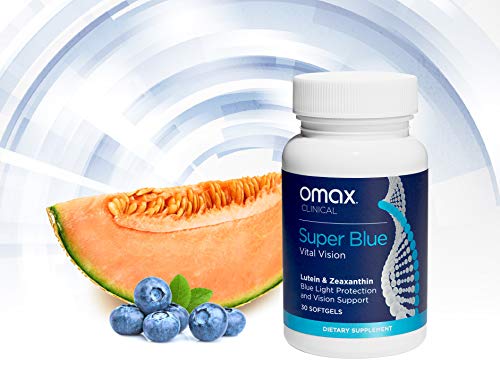 Omax Lutein Zeaxanthin AREDS2 Eye Vitamins, Blue Light Blocking Support, Prevent Macular Degeneration, Eye Health, Lutein 20 MG, Zeaxanthin, Blueberry, SOD Extramel Melon Antioxidant, 30 Softgels