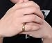 Zealmer Men 16K Gold Plated 6mm Titanium Steel Wedding Band Ring Size 9