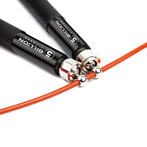 5BILLION Speed Jump Rope - Orange - 360 Swivel ball - Work for Double Unders, WOD, MMA - Includes Carry Case, Spare Screw Kit & Replacement Bag - Thumbnail 4