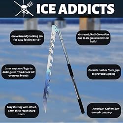 ICE ADDICTS Ice Saw - 84” Galvanized Steel with