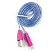Coromose Smile LED USB Charger Cable for Samsung Galaxy S3 S4 I9500 (Hot Pink)