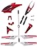 Red Full Replacement Parts Set for Syma S107 RC Helicopter,Syma Head Cover S107G-01,Syma Main Blades S107G-02,Syma Tail Decorations S107G-03,Syma Connect Buckle x2 S107g-04,Syma Balance Bar S107G-05