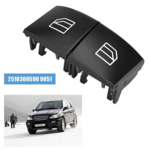 2 pcs Car Electric Power Window Master Switch Cap Cover 2518300590 9051 for Mercedes-Benz ML GL R Class 2005 2006 2007 2008 2009 2010 2011 2012 Main Driving Side - Thumbnail 3