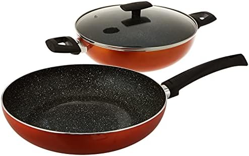 Bergner Ultra 3Pcs Cookware Set, Frypan 28cm Kadai With Lid 28cm