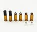 5ml Amber Glass Roller Bottles Bottle Container with Metal Ball for Essential Oil, Aromatherapy, Perfumes and Lip Balms (12)