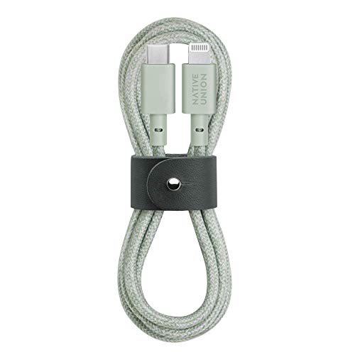 Native Union Belt Cable USB-C Auf Lightning – 1,2 M, Ultras Stark, MFI-zertifiziert, Mit Lederband Zum Aufrollen