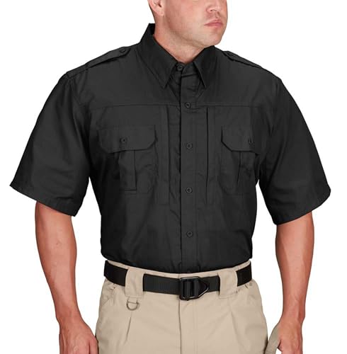 Propper Men's Short Sleeve Regular Tactical Shirt - Black, 4X-Large