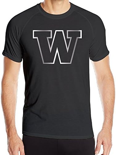 Washington Huskies Platinum Logo Black Men's Athletic T-shirt