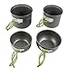 G4Free 2/4/13 PCS Camping Cookware Mess Kit Hiking Backpacking Picnic Cooking Bowl Non Stick Pot Knife Spoon Set
