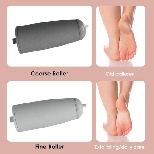 ZABOUL Electric Foot File,Professional Rechargeable Hard Skin Remover Foot Electric Kit for Dead Dry Cracked Callus Skin Heels,Effective Pedicure Tools with Replacement Roller Heads Storage Bag(Pink)