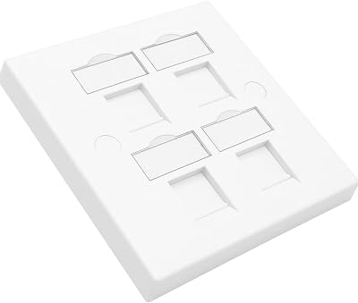 DRUT 4-Port Modular Keystone Faceplate for Cat5e Cat6 Cat7 Cat8 Cat9