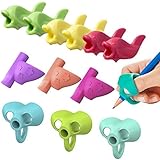 12 PCS Pencil Grip, Children Pencil Holder,Ergonomic Training children pencil grip for Handwriting, Silicon Pen Pencil Writing Aid Grip,Posture Correction Training Tools-3 Styles
