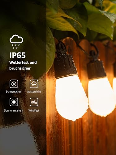 Lepro ZB1 AI LED Fairy Lights Outdoor 30 m, RGB + Warm White Smart LED S14 WiFi Bulbs, App Control, Works with Alexa & Google, IP65, Personalised AI Light Designer, without Remote Control, 30 LEDs