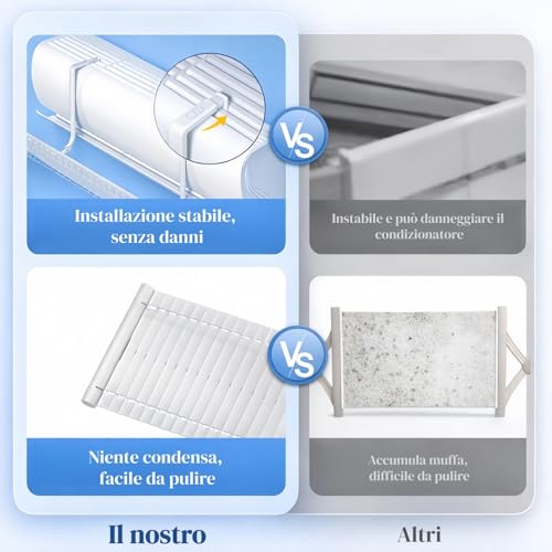 BANJEKT Air Conditioner Deflector, Metal Air Conditioning Deflector, Adjustable Wind Deflector Universal Anti Direct Blowing, Air Conditioner Diverter for Home/Office