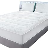 Quilted Fleece Mattress Pad (Full) - Mattress Cover Stretches up to 16 Inches Deep - Fleece Mattress Topper and Mattress Protector by Utopia Bedding