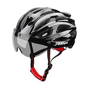 StanPer Adult bicycle helmet,Road bike helmet and Detachable Magnetic Goggles,Replacement Lining Removable & biking…