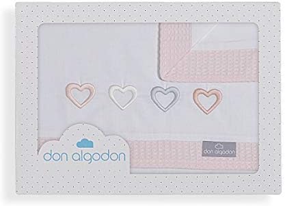 Don Algodón Sábanas Cuna Cuore Blanco Rosa: Amazon.es: Bebé