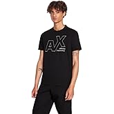 Armani Exchange Mens Regular Fit Crew Neck Mercerized Cotton Jersey Outline Logo Tee