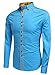 Coofandy Men's Button Down Dress Shirts Casual Slim Fit Shirts, Sky Blue, Medium