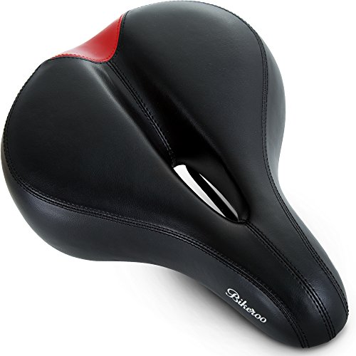 Large Comfortable Bike Seat for Women - Wide Padded Bicycle Saddle [ SOFT CUSION ] - Comfort for Cruiser, Exercise Bikes, Touring, Ebike MTB Hybrid