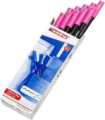E-1200 – Set di 10 pennarelli per colorare a punta conica 0,5 A 1 mm rosa