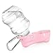 Flexzion Portable Dog Water Bottle Dispenser - 7oz Pet Travel Bottle With Buckle & Flippable Bowl, Pink On-The-Go Doggy Water Dispenser
