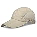 TARTINY UPF50+ UV Protect Sun Hat Unisex Outdoor Quick dry Long Brim Collapsible Portable Cap (A-Khaki)