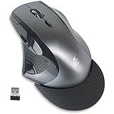 [Health Gift] Wireless Mouse, iXCC Wireless 2.4G 9-Button Ergonomic Optical Mouse, DPI [800 /1200 /1600 /2400], USB Nano Receiver - Gray