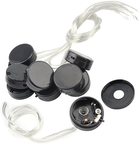 WMYCONGCONG 10 Pcs 2x CR2032 Coin Button Cell Battery Holder Socket with On/Off Switch and Cover, Lead Wire Type