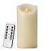 AIR ZUKER Flameless Candle Battery Operated Flickering Candle Dancing LED Candle Real Wax Candle Motion Candle with Timer [Classic Pillar Candle, Ivory Color] - 3.5