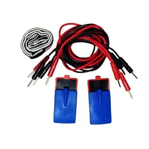 PIYUSH LIFESCIENCE IFT Physiotherapy Set of 4 Wires 4 Pads and Straps Electrotherapy Pain Relief