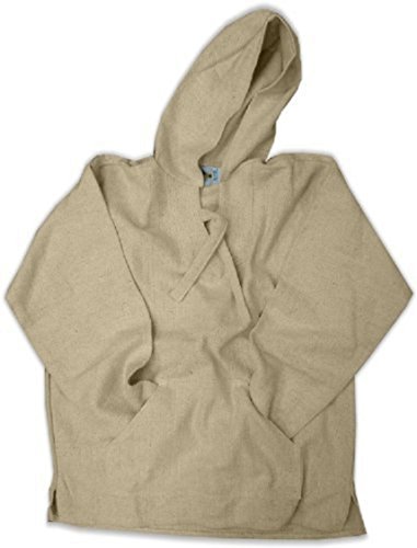 Baja Hoodie Mexican Surfer Jacket Pullover Skater Beach Jerga Authentic Size Poncho Drug Rug Xl Top Quality Large Natural (Small)