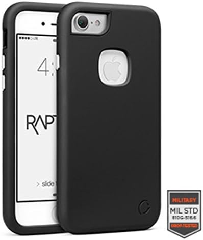 iPhone 7 4.7" Case, Cellairis Rapture Elite 3-Layer Grippy Protective Shockproof Rugged Impact Polycarbonate/Silicone Defense Case for Apple iPhone 7 - Matte Finish (Black/Black)