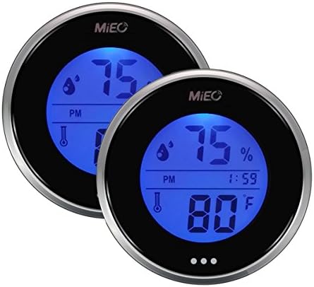 Digital Minimum Maximum Thermometer Calibrate Hygrometer with Touch Memory Checking Button 2pcs Blue/Pack.Mieo