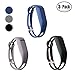 Hotodeal Replacement Bands for Fitbit Flex, Fashion Adjustable Silicone Wristband, Hollowed Design with Secure Metal Clasp, Prevent Tracker Falling Off, Comfortable, Pack of 3 (Black+Blue+Grey)