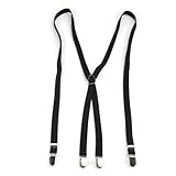 TopTie Men's Skinny Suspenders 1/2"inch (1.5CM) X-Back Clip Suspenders