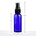 OTO 6 Pack Blue Spray Bottles, 1 oz (30ml) Empty Plastic Fine Mist Sprayer with Labels and Microfiber Cleaning Cloth