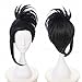 Ani·Lnc Black Cosplay Wigs Clip on Ponytail Heat Resistant Party Wigs with free cap
