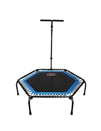 LeikeFitness profesional gimnasio entrenamiento 55" Trampoline Cardio entrenador ejercicio Rebounder con barra de mango ajustable, carga máxima 330 libras