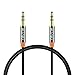 aLLreLi® 6.6ft 3.5mm Male to Male Stereo Audio AUX Cable Black for Headphones, iPods, iPhones, iPads, Smartphones, Tablets, Media Players