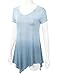 Doublju Scoop Neck Tie-Dye Ombre Tunic Top for Women with Plus Size