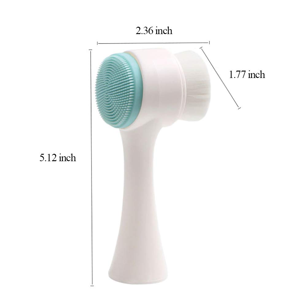 Face Brush - Manual Facial Cleansing Brush And Pore Cleansing Manual Dual Face Brush For Sensitive, Delicate, Dry Skin (Blue): Beauty