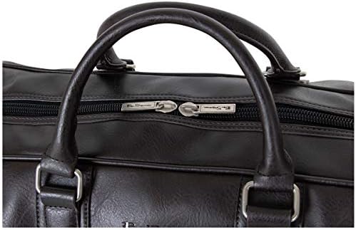 Ben Sherman 20" Vegan Leather Travel Duffel Bag Top Zip Weekender Carry-On Duffle Luggage, Brown 6 Ben Sherman 20" Vegan Leather Travel Duffel Bag Top Zip Weekender Carry-On Duffle Luggage, Brown