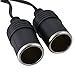 Warmstor Car Cigarette Lighter Splitter Adapter 2 Socket, 1 to 2 DC 12V 24V Cigarette Lighter Power Charger Port 2-Way Splitter, 8 inch SPT-2 16AWG Extension Cord Cable Wire with 15A Fuses