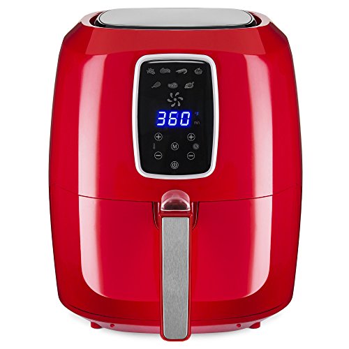 Best Choice Products 5.5qt Large Oil-Free Electric Digital Air Fryer w/Rapid Air Circulation, LCD Screen, 7 Preset Settings, Non-Stick Coating - Red