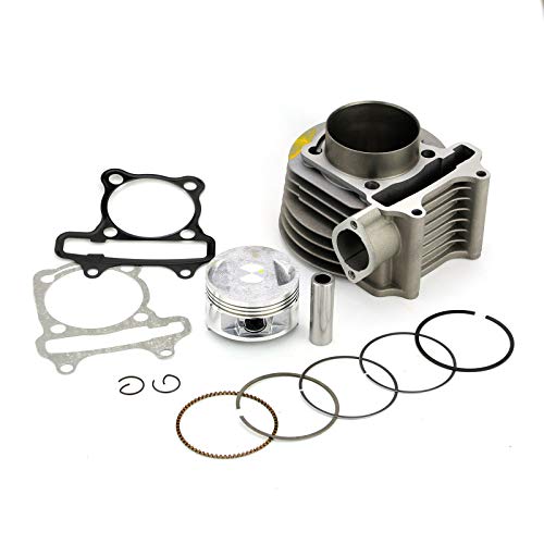 Chanoc 57.4mm Cylinder Piston Kit for 4 Stroke GY6 150cc ATV Go Kart Scooter 157QMJ Engine