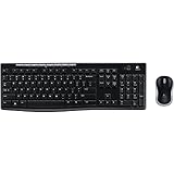 Logitech MK270 Wireless Keyboard and Mouse Combo for Windows - QWERTY, UK Layout, Black