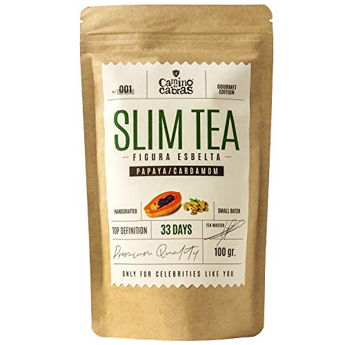 SLIM TEA - Abnehmen Schnell & Fettverbrenner - Grüner Tee lose, Mate, Ingwer, Löwenzahn, weiÃer Tee, Hibiscus, Schachtelhalm, Brennessel, Papaya, Kardamom - Antioxidantien - Natürliche Zutaten 100g